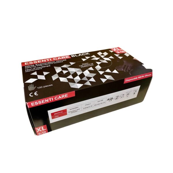 Ühekordsed eriti tugevad NITRIILKINDAD (mustad, puudrita, 100 tk pakis)