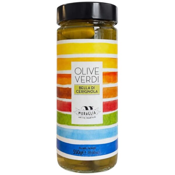 Suured rohelised Bella di Cerignola oliivid kividega - Frantoio Muraglia 550g