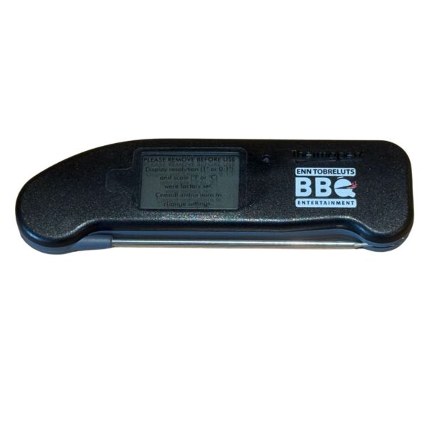 Liha-sisetermomeeter ETI THERMAPEN® ONE Must, Enn Tobreluts BBQ Entertainment logoga
