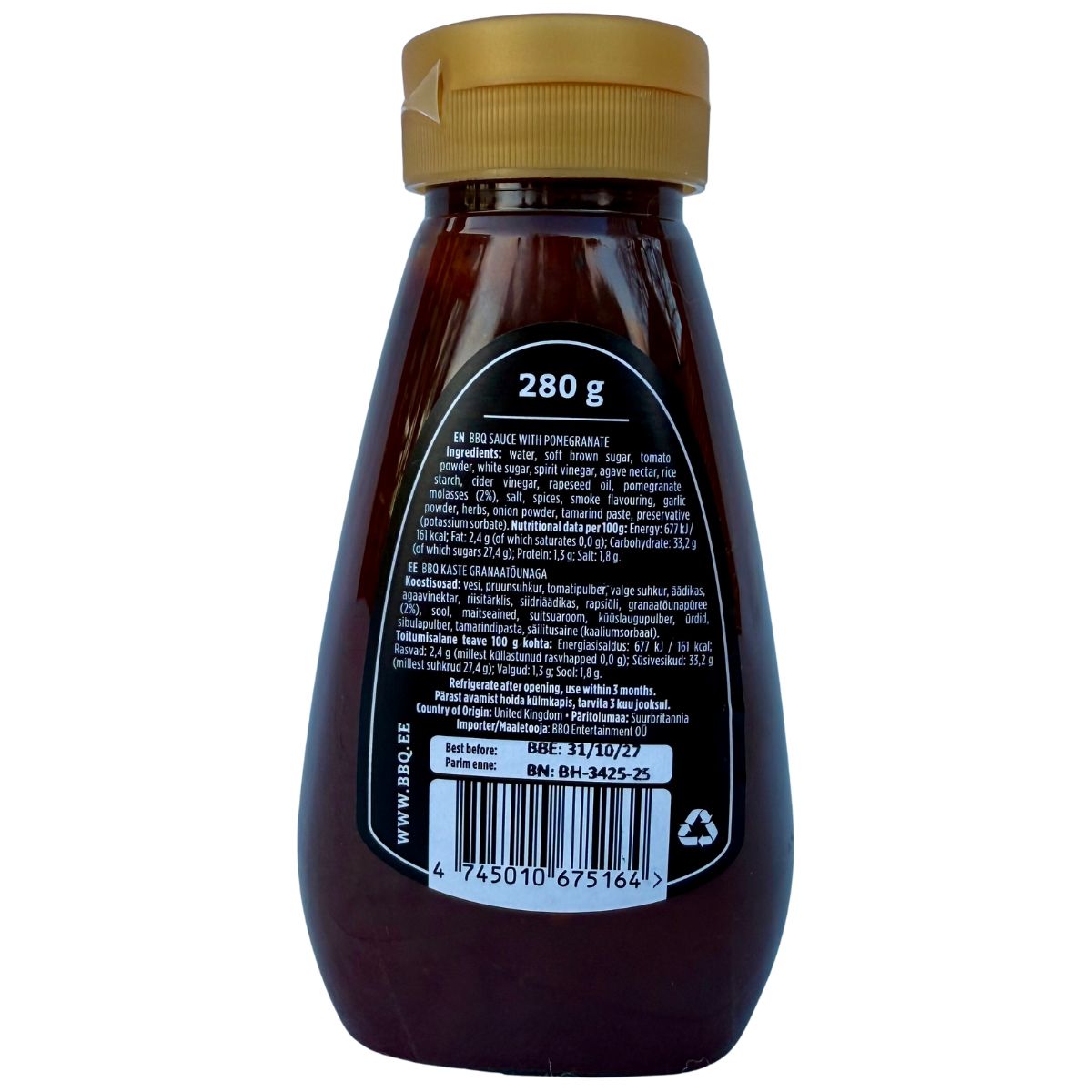The Ultimate BBQ Sauce with POMEGRANATE / BBQ kaste granaatõunaga 280 g - Image 3