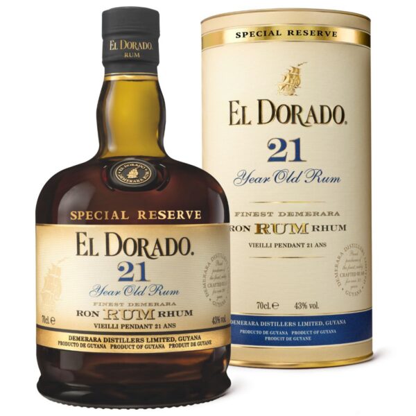 El Dorado 21-aastane rumm 70 cl 43% vol (kinkekarbis)