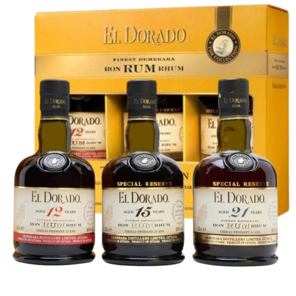 El Dorado rummide kinkekomplekt 12/15/21 aastased 3x35 cl 43% vol (kinkekarbis)