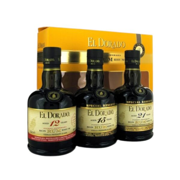 El Dorado rummide kinkekomplekt 12/15/21 aastased 3x35 cl 43% vol (kinkekarbis)