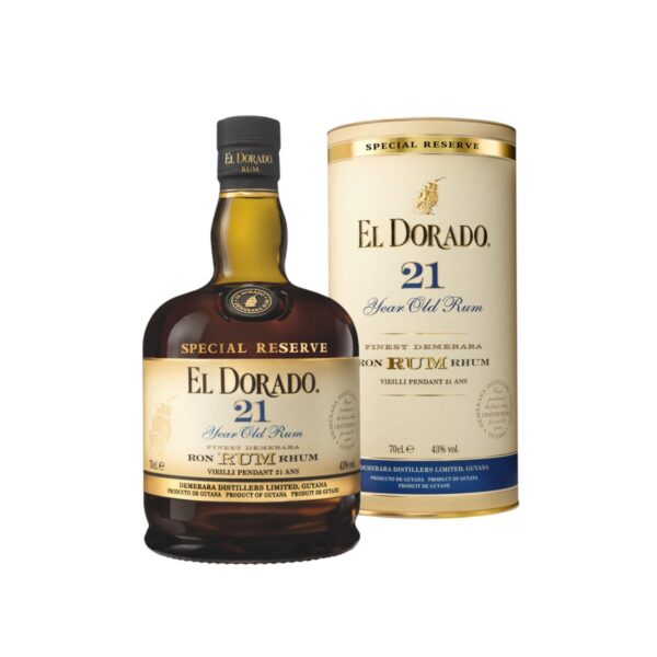 El Dorado 21-aastane rumm 70 cl 43% vol (kinkekarbis)