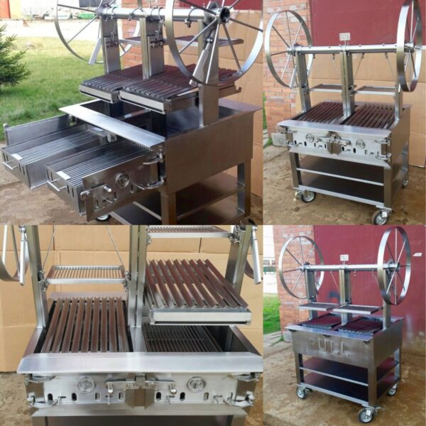 KASUTATUD Argentiina stiilis suur söegrill Pull (P) logoga (roostevabast terasest)