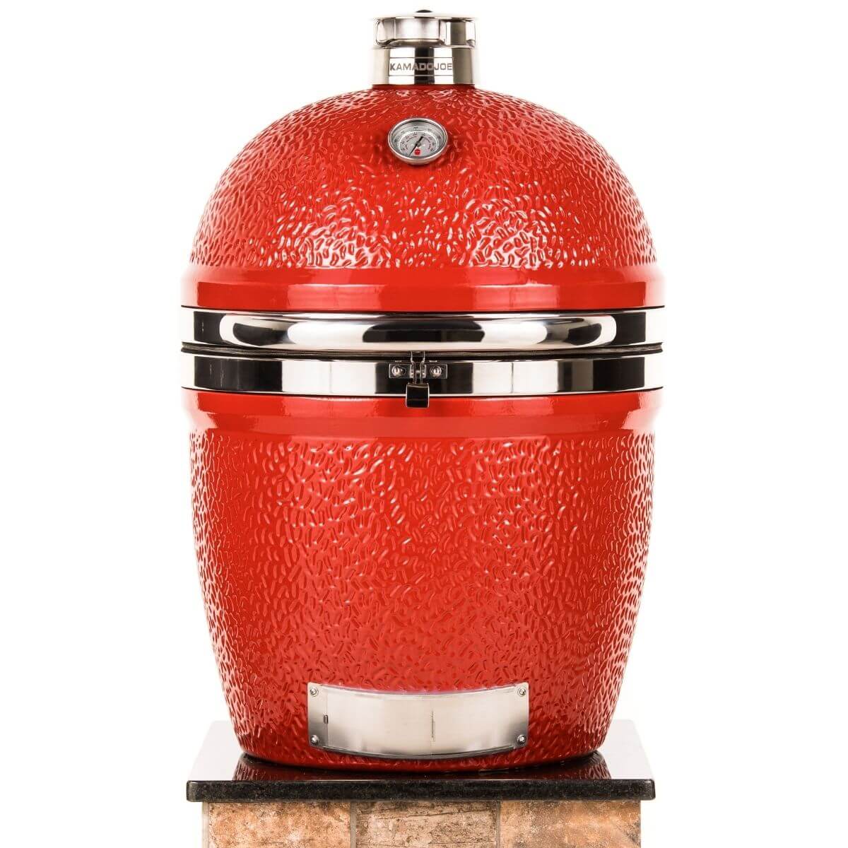 Kamado PRO JOE koos alumiiniumist pulbervärvitud kokkupandava töölauaga (sahtliga), laud matt must / ahi punane + roostevaba - Image 13