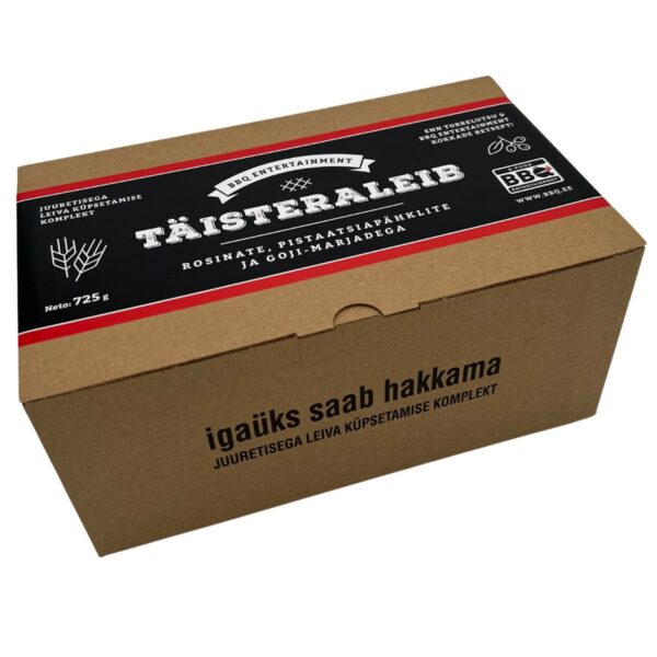 Juuretisega leiva küpsetamise komplekt - BBQ Entertainmenti TÄISTERALEIB rosinate, pistaatsiapähklite ja goji-marjadega